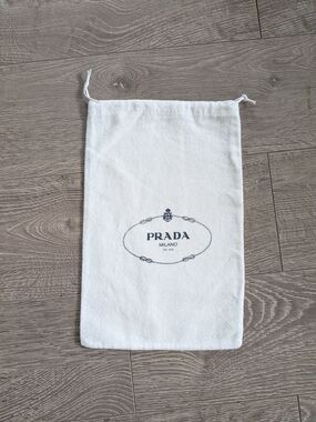Prada Milano White Drawstring Dust Bag